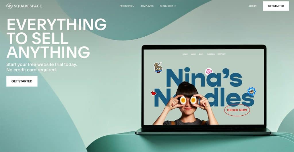 forsiden til squarespace.com